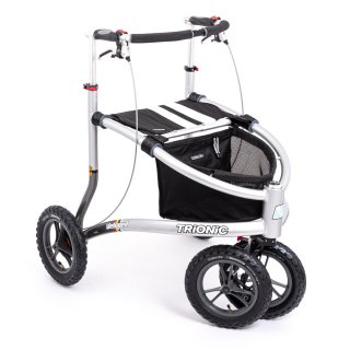 Trionic VELOPED SPORT 12er Premium Rollator mit 31 cm Rdern - New Edition schwarz/wei/wei M