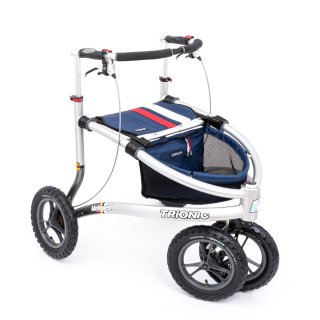 Trionic VELOPED SPORT 12er Premium Rollator mit 31 cm Rdern - New Edition marineblau/rot/wei M