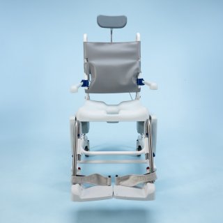 Invacare Aquatec OCEAN Dual VIP Ergo Dusch- und Toilettenrollstuhl Sitz- und Rckenwinkelverstellbar HMV: 18.46.01.4002+18.99.99.0099 Lenkrollen feststellbar, ohne Richgungsfeststeller